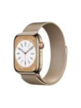 Apple Watch Series 8 GPS + Cellular, 45mm, Stainless Steel, Milanese Loop, Regular, Gold