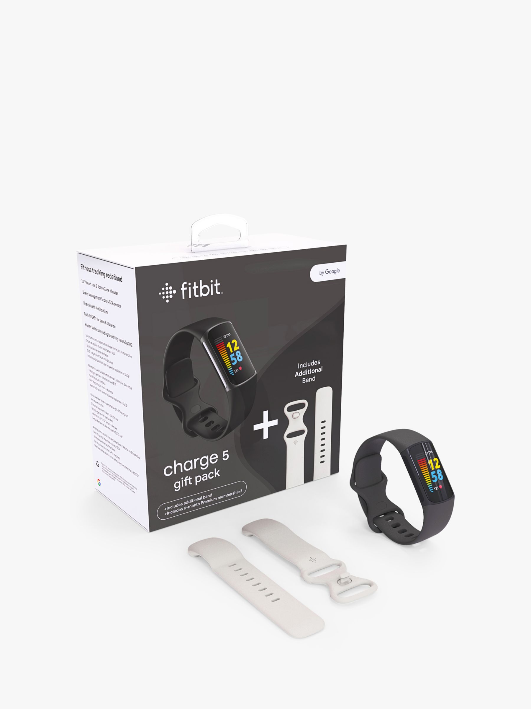 Fitbit Charge 5 Health and Fitness Tracker, Black, Gift Pack with 