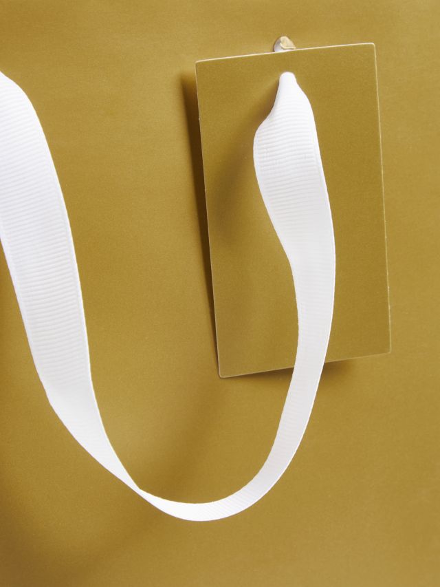 John Lewis Gold Gift Bag & Heart Tissue Paper Gift Wrap Set