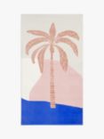 John Lewis ANYDAY Desert Palm Beach Towel, Plaster/Blue