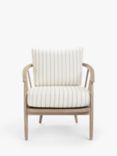 John Lewis Frome Armchair, White Washed Oak Frame, Easy Clean Single Stripe Cotton