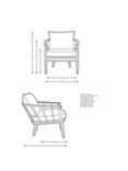 John Lewis Frome Armchair, White Washed Oak Frame, Easy Clean Single Stripe Cotton