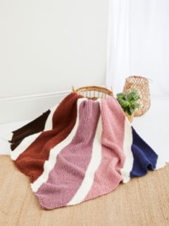 Hayfield Cosy Striped Blanket Knitting Pattern