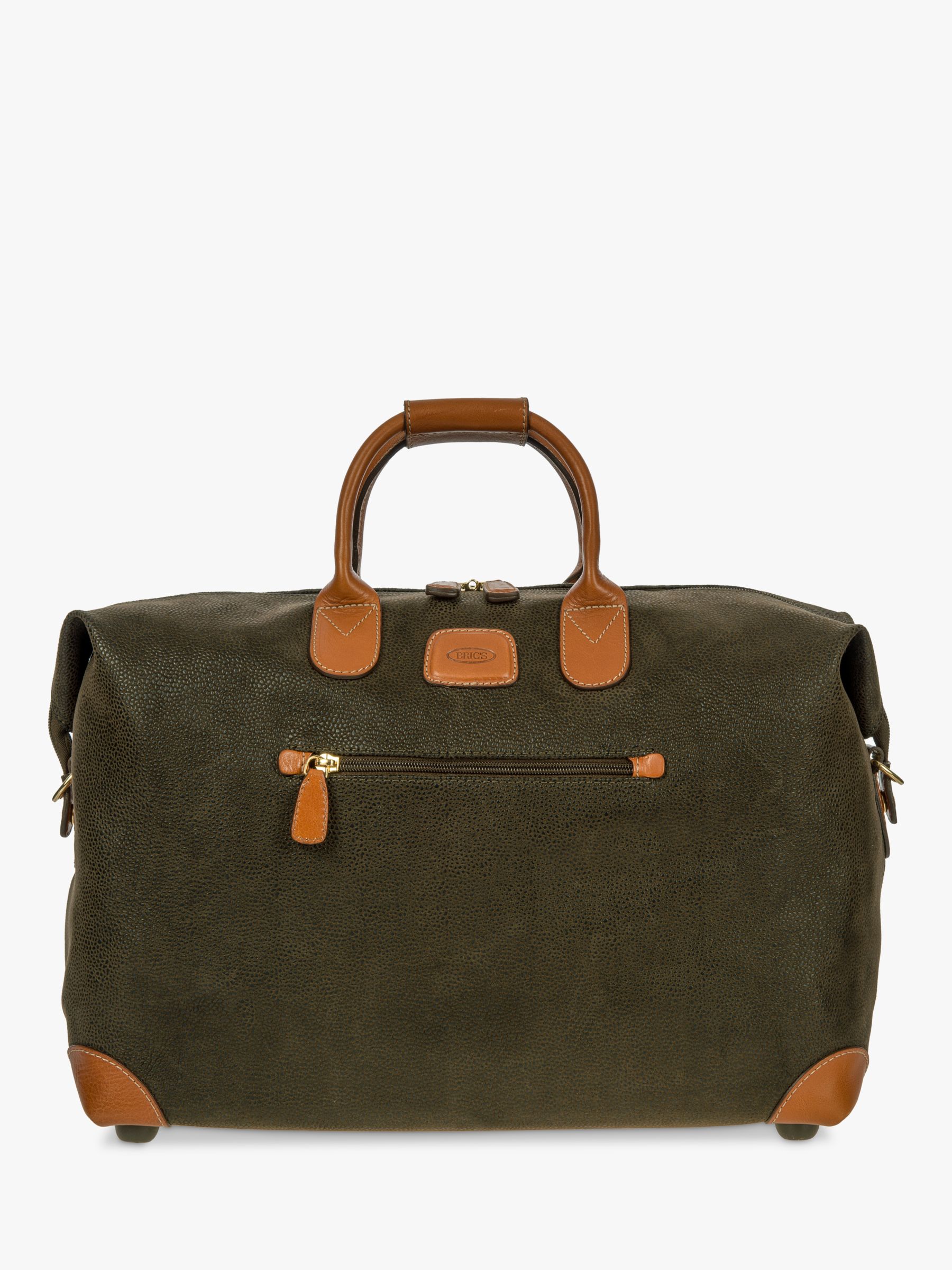 Bric's Life Faux Suede Holdall, Olive at John Lewis & Partners