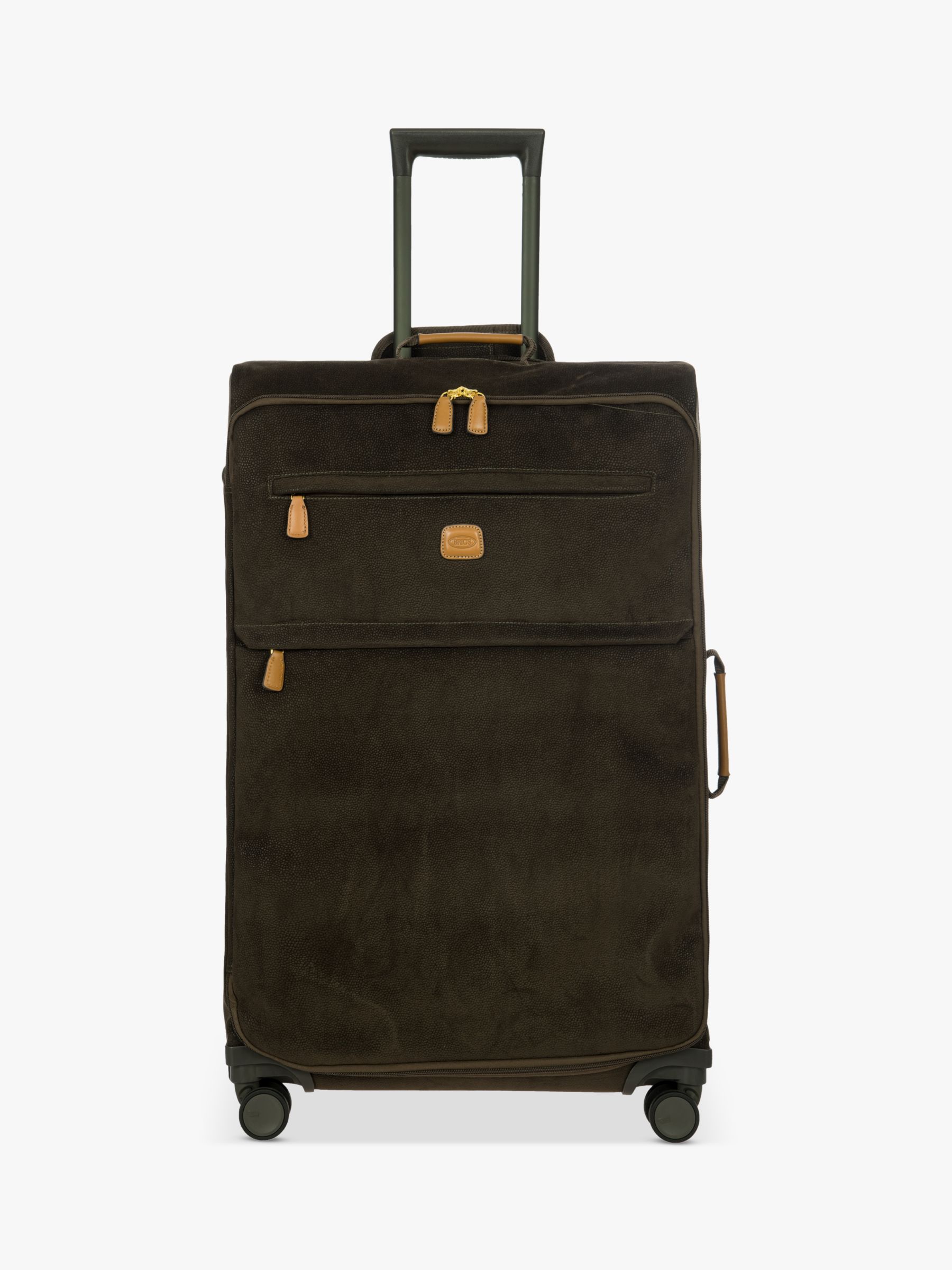 Bric's Life 77cm 4-Wheel Faux Suede Large Suitcase, Olive