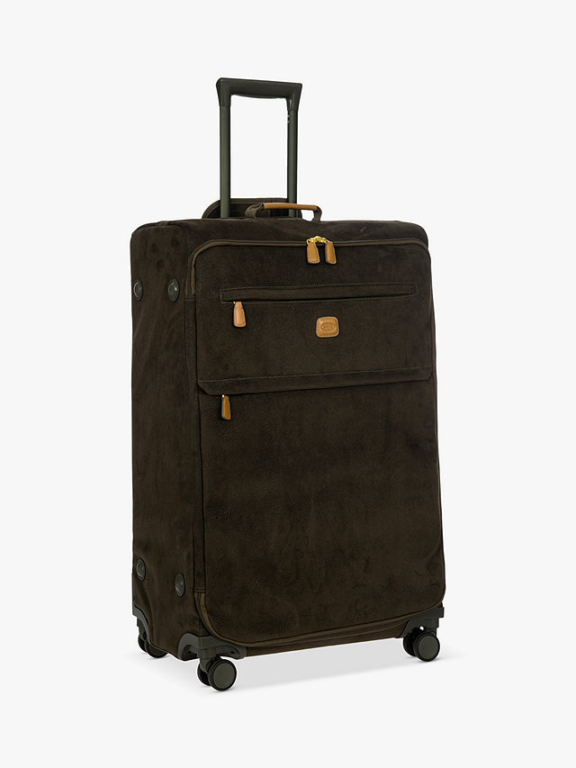 Bric's Life 77cm 4-Wheel Faux Suede Large Suitcase, Olive