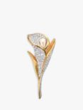 Eclectica Vintage Swarovski Crystal Pearl & Enamel Lily Brooch, Dated Circa 1980s