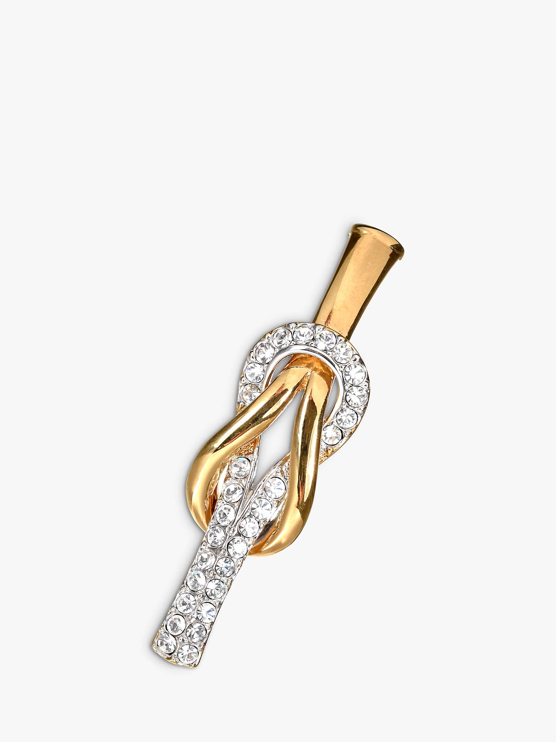 Buy Eclectica Vintage Attwood & Sawyer 22ct Gold Plated Swarovski Crystal Knot Bar Brooch, Dated Circa 1980s Online at johnlewis.com