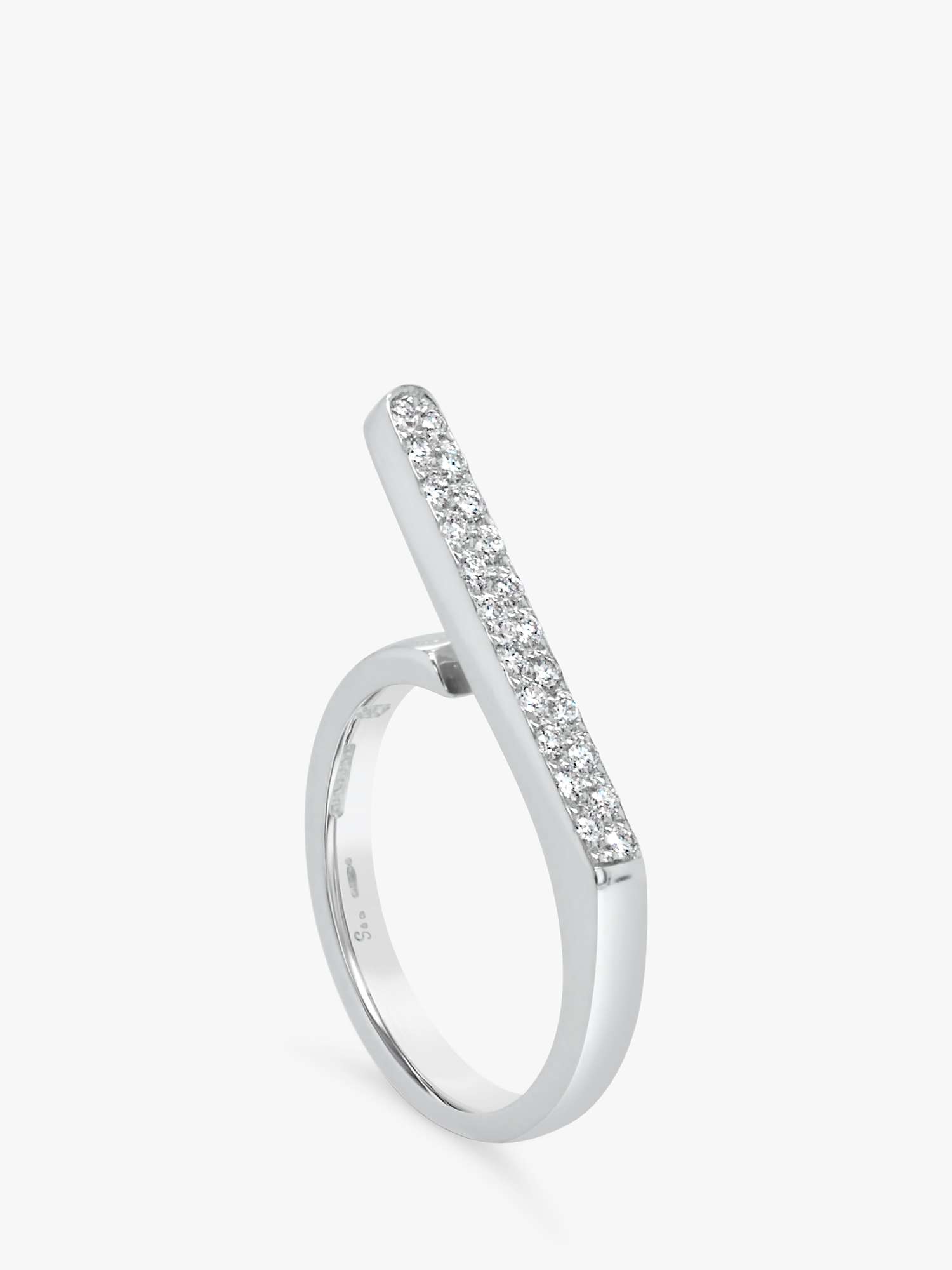 Buy Milton & Humble Jewellery Second Hand Garrard 18ct White Gold Diamond Extended Bar Ring, Dated London 2003 Online at johnlewis.com