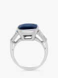 Milton & Humble Jewellery Second Hand Cushion Cut Sapphire & Diamond Platinum Cocktail Ring