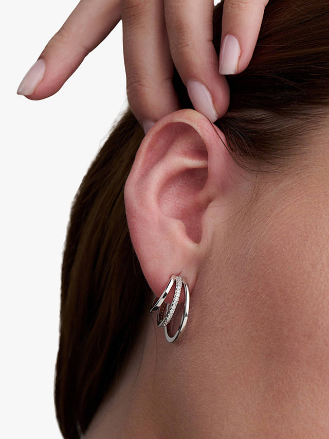 Olivia Burton Cubic Zirconia Multi Loop Hoop Earrings, Sillver