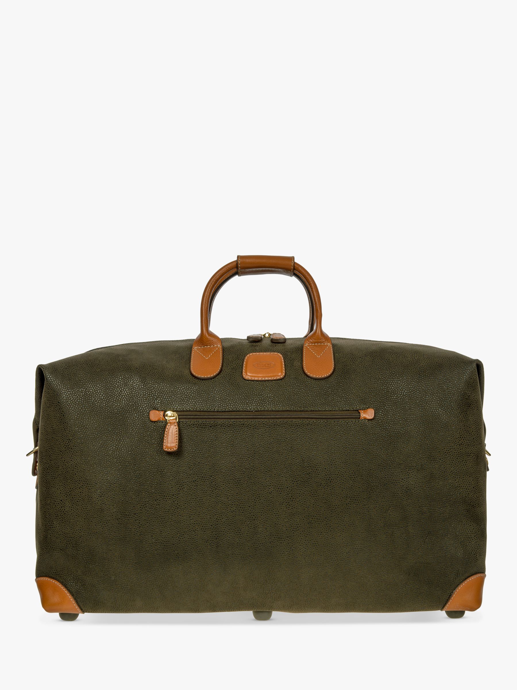 Bric's Life Large Faux Suede Holdall, Olive at John Lewis & Partners