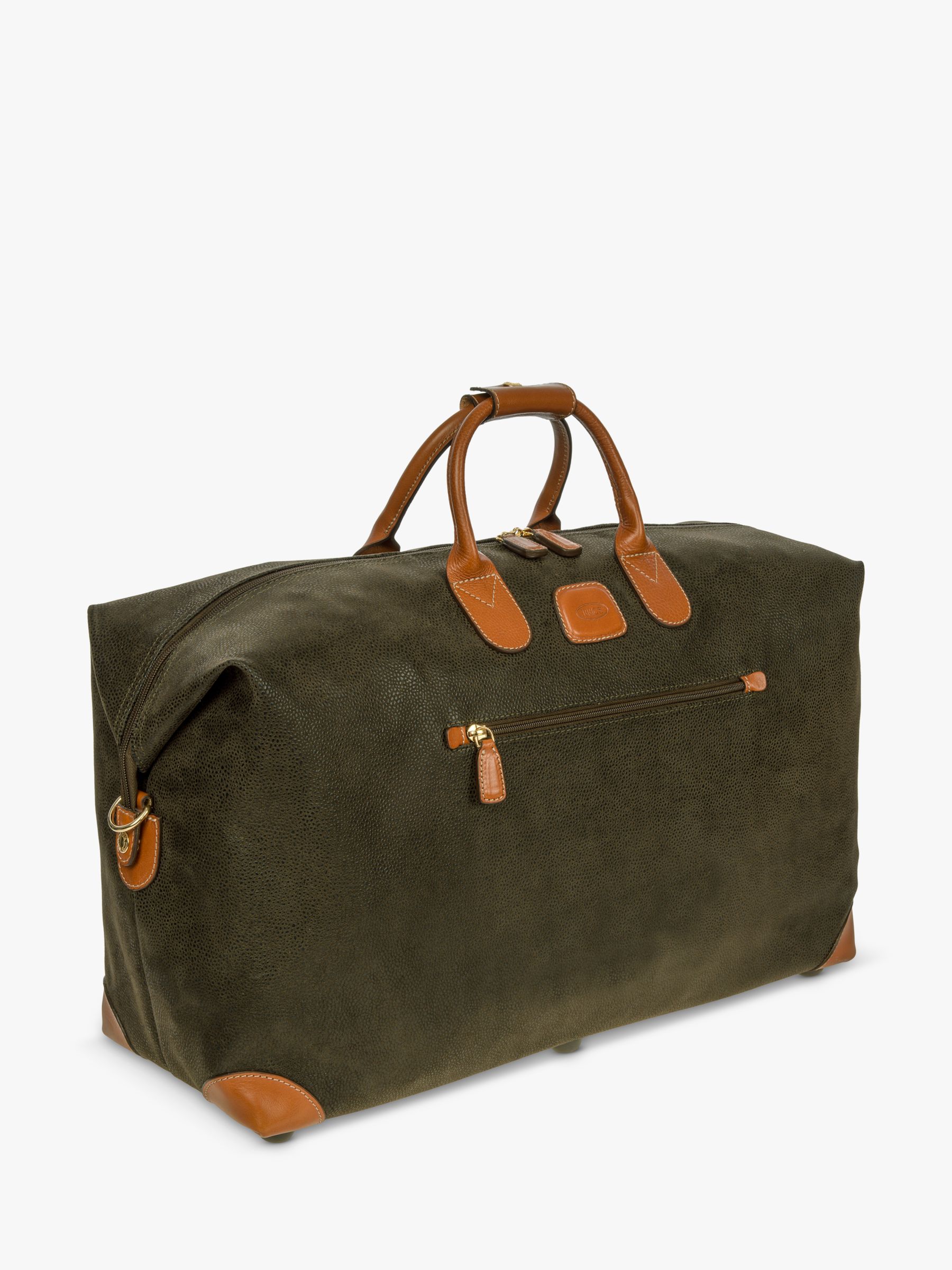 Bric's Life Large Faux Suede Holdall, Olive at John Lewis & Partners