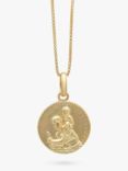 Rachel Jackson London 22ct Gold Plated St Christopher Talisman Pendant Necklace, Gold