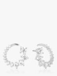 Sif Jakobs Jewellery Belluno Circolo Graduating Cubic Zirconia Round Swirl Stud Earrings, Silver