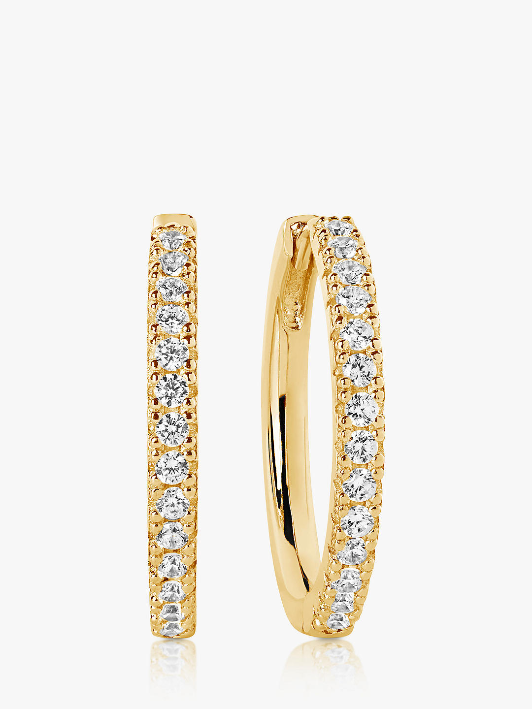 Sif Jakobs Jewellery Ellera Grande Cubic Zirconia Hoop Earrings, Gold