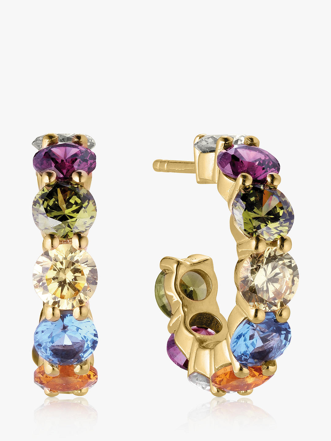 Sif Jakobs Jewellery Belluno Creolo Cubic Zirconia Hoop Earrings, Gold/Multi