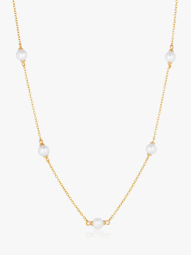 Sif Jakobs Jewellery Padua Cinque Freshwater Pearl Chain Necklace, Gold