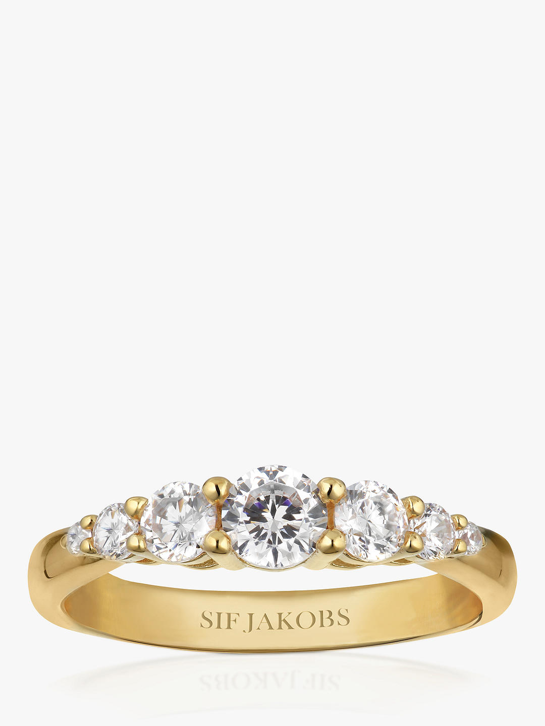 Sif Jakobs Jewellery Graduating Cubic Zirconia Ring, Gold/Clear