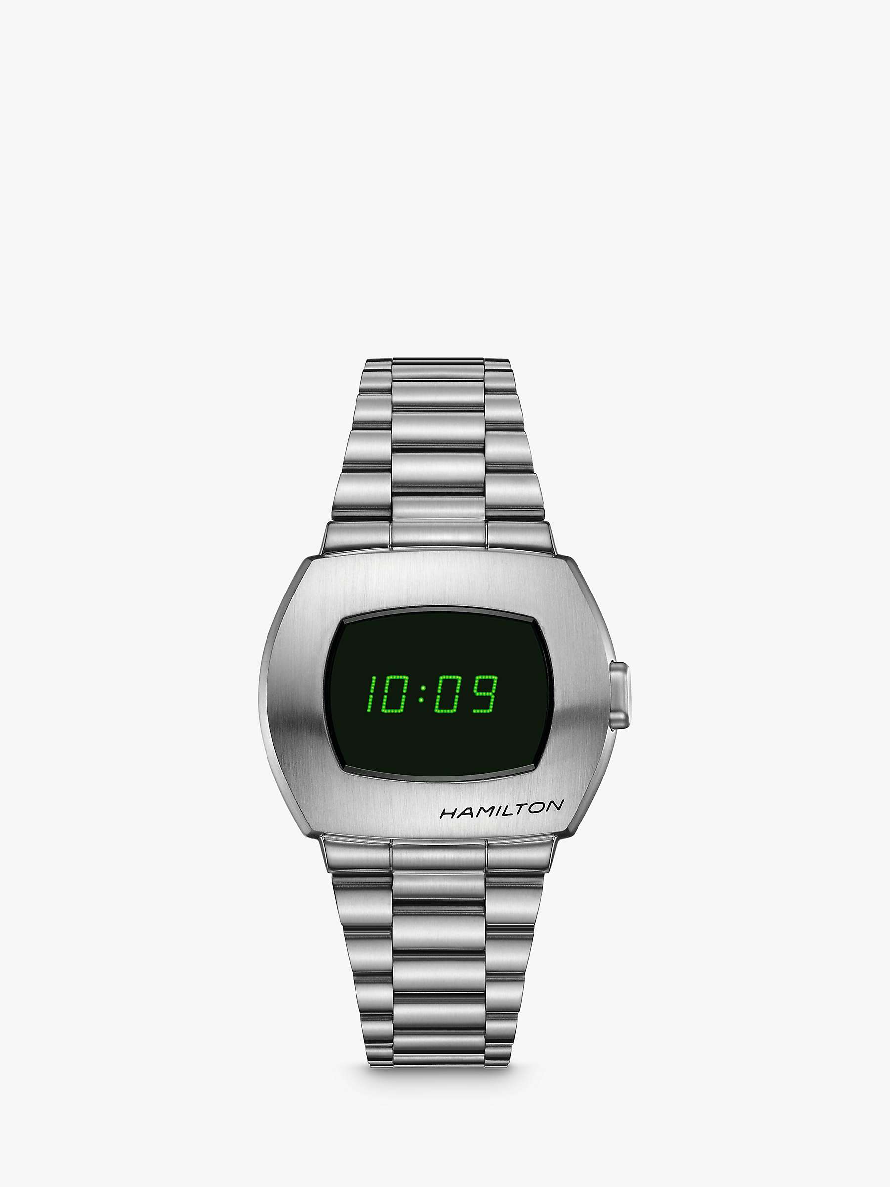 Buy Hamilton H52414131 Men's American Classic Digital Bracelet Strap Watch, Silver/Black Online at johnlewis.com
