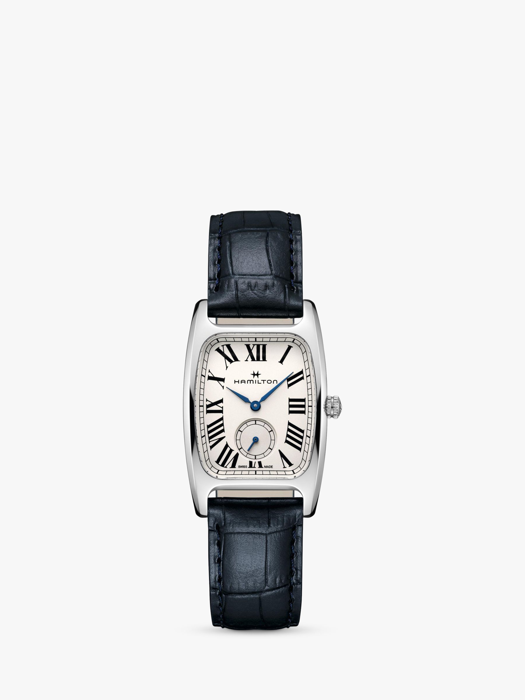 Hamilton H13421611 Men's American Classic Boulton Small Second Leather Strap Watch, Blue/White