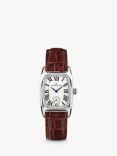 Hamilton H13321811 Women's American Classic Boulton Small Second Leather Strap Watch, Dark Red/White