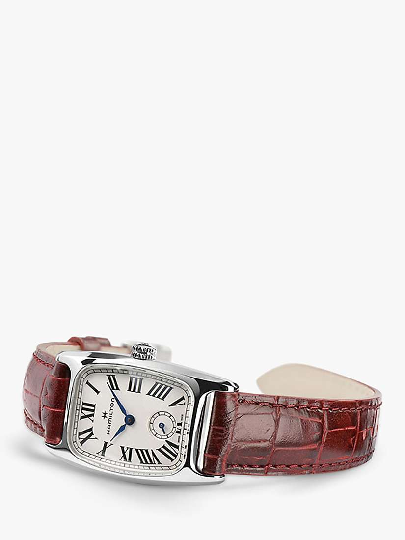 Buy Hamilton H13321811 Women's American Classic Boulton Small Second Leather Strap Watch, Dark Red/White Online at johnlewis.com