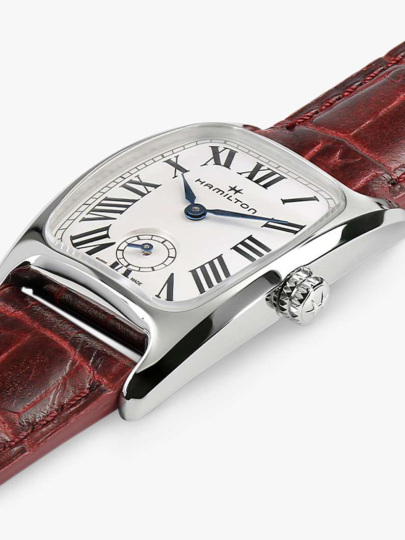 Buy Hamilton H13321811 Women's American Classic Boulton Small Second Leather Strap Watch, Dark Red/White Online at johnlewis.com