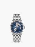 Hamilton H32705141 Men's Jazz Master Heartbeat Automatic Bracelet Strap Watch, Silver/Blue