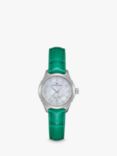 Hamilton H32275890 Women's Jazz Master Automatic Diamond Date Leather Strap Watch, Green/Mother of Pearl