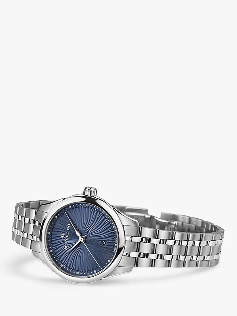 Buy Hamilton H32231140 Women's Jazz Master Date Bracelet Strap Watch, Silver/Blue Online at johnlewis.com