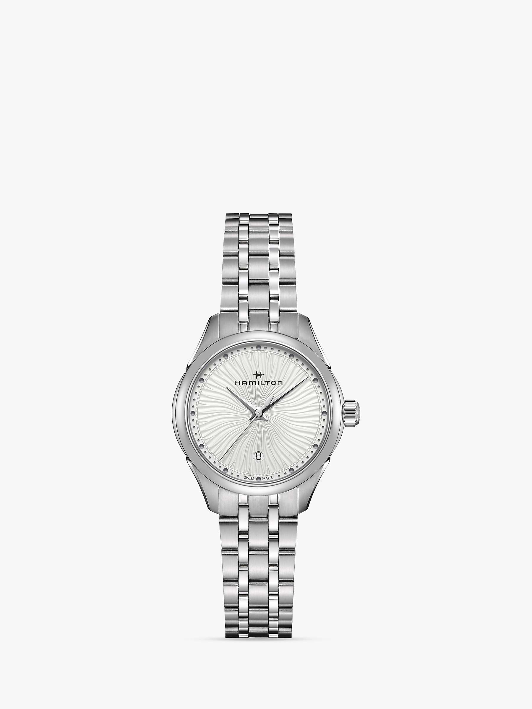 Buy Hamilton H32231110 Women's Jazz Master Date Bracelet Strap Watch, Silver/White Online at johnlewis.com