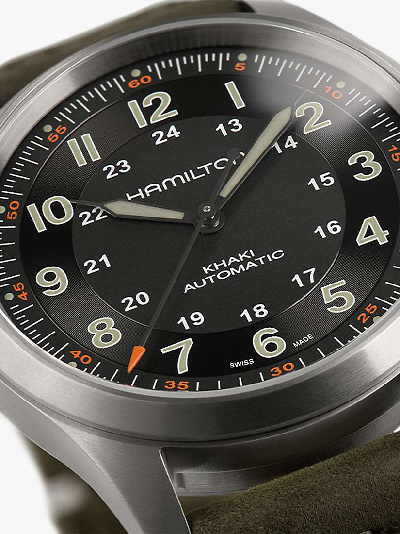 Buy Hamilton H70205830 Men's Khaki Field Titanium Automatic Leather Strap Watch, Brown/Black Online at johnlewis.com