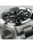 Hamilton H70455133 Men's Khaki Field Automatic Date Bracelet Strap Watch, Silver/Black