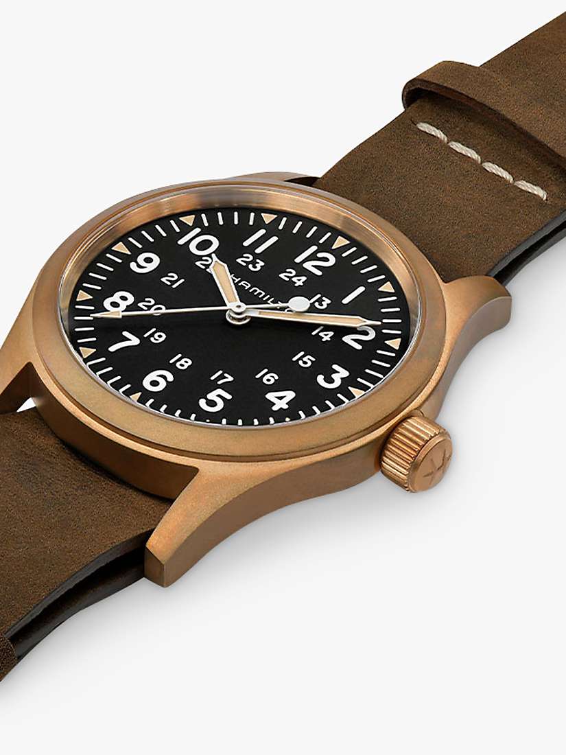 Buy Hamilton H69459530 Men's Khaki Field Automatic Leather Strap Watch, Brown/Black Online at johnlewis.com