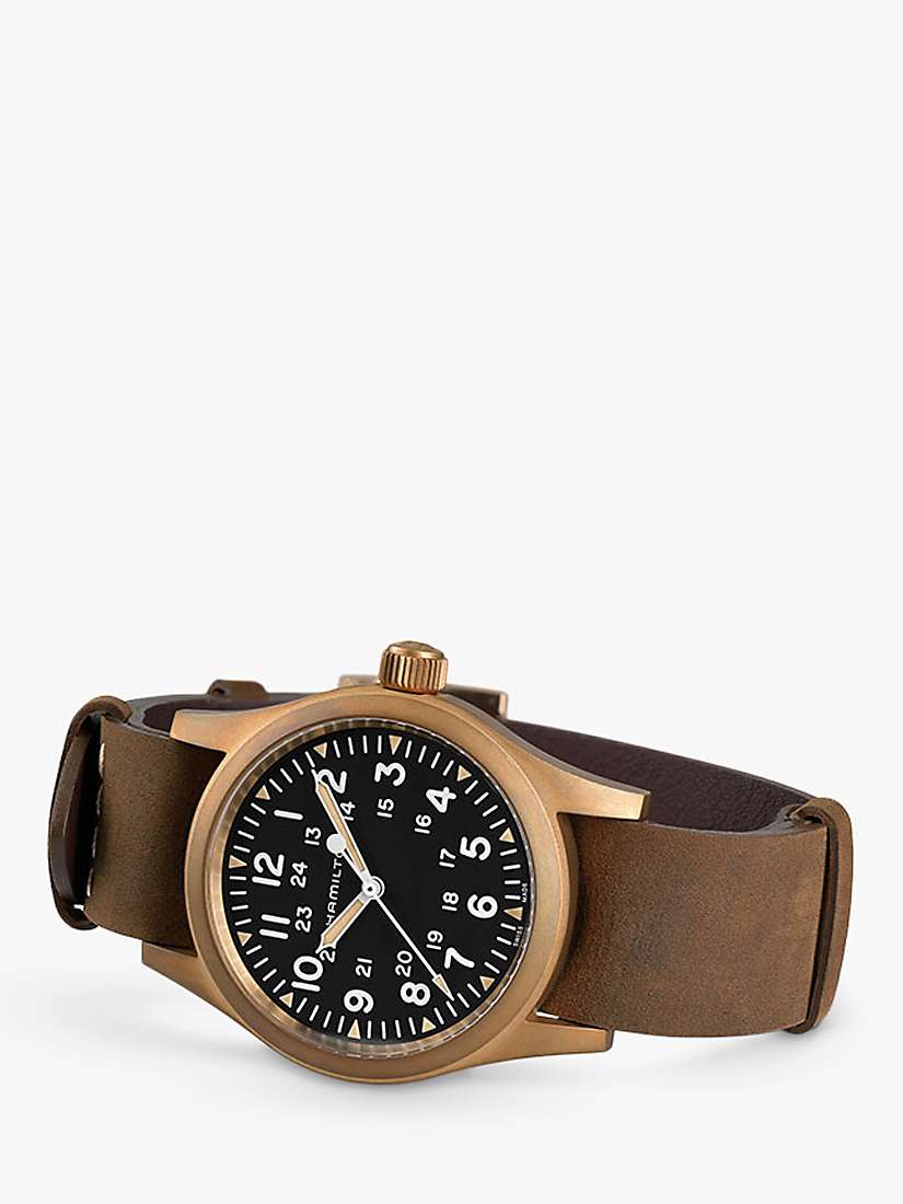 Buy Hamilton H69459530 Men's Khaki Field Automatic Leather Strap Watch, Brown/Black Online at johnlewis.com