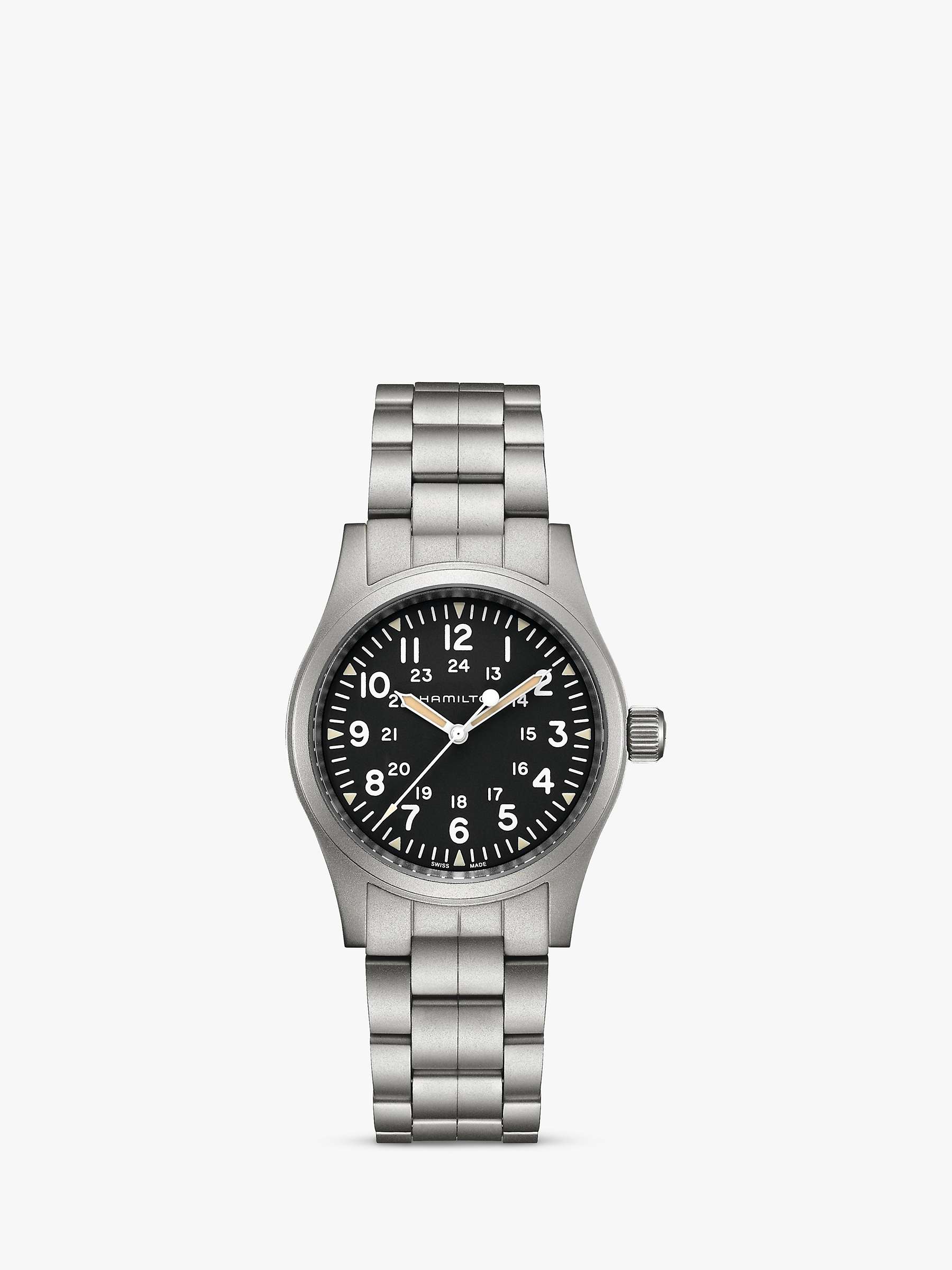 Buy Hamilton H69439131 Men's Khaki Field Automatic Bracelet Strap Watch, Silver/Black Online at johnlewis.com