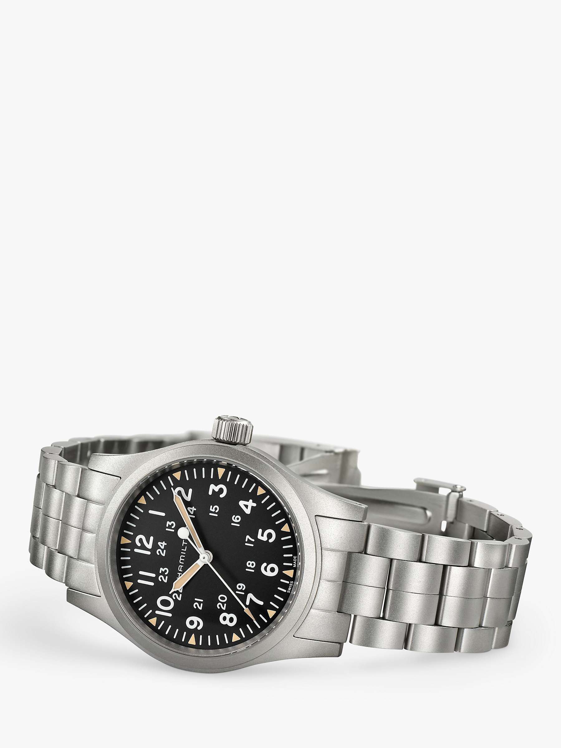 Buy Hamilton H69439131 Men's Khaki Field Automatic Bracelet Strap Watch, Silver/Black Online at johnlewis.com