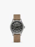 Hamilton H70545550 Men's Khaki Field Automatic Leather Strap Watch, Brown/Grey