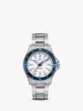 Hamilton H82505150 Men's Khaki Navy Scuba Automatic Bracelet Strap Watch, Silver/White