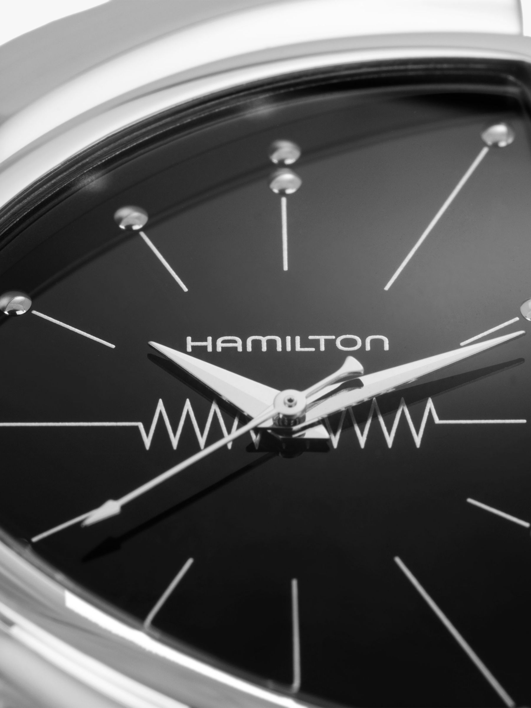 Buy Hamilton H24411732 Men's Ventura Triangular Leather Strap Watch, Black Online at johnlewis.com