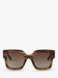 Mulberry Women's Sadie Oversized Square Sunglasses, Maple Havana & Teak