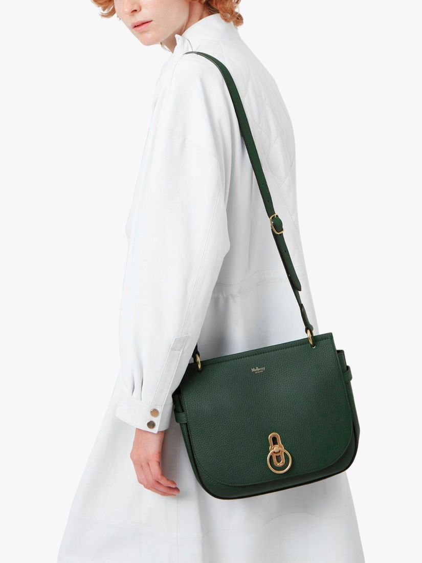 Mulberry Soft Amberley Heavy Grain Leather Satchel Bag Green at