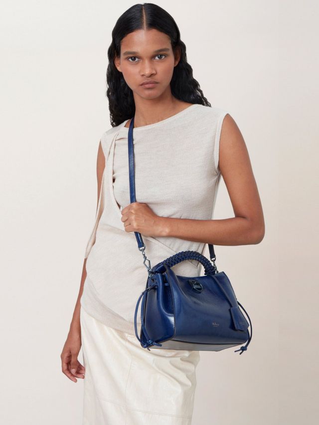 Mulberry Small Iris Smooth Leather Shoulder Bag, Sapphire