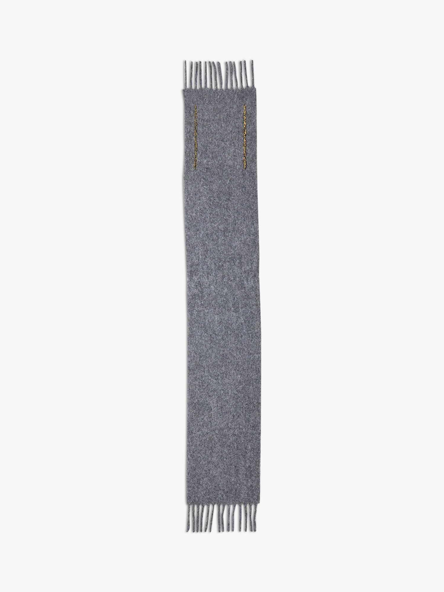 Charcoal Plain Herringbone Alpaca Scarf for Men