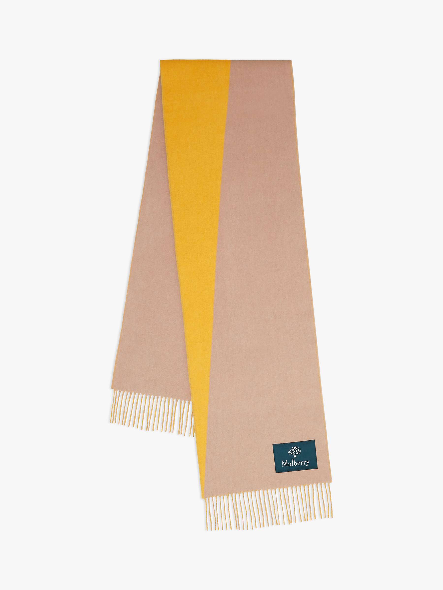 Buy Mulberry Wool Cashmere Two Tone Scarf, Double Yellow/Maple Online at johnlewis.com