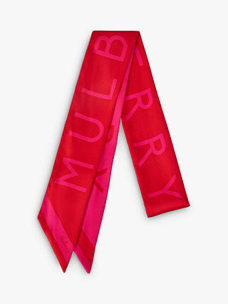Mulberry Logo Skinny Recycled Scarf