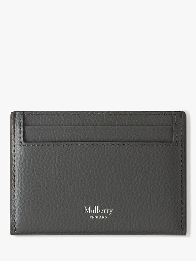 Mulberry Continental Small Classic Grain Leather Credit Card Slip, Charcoal