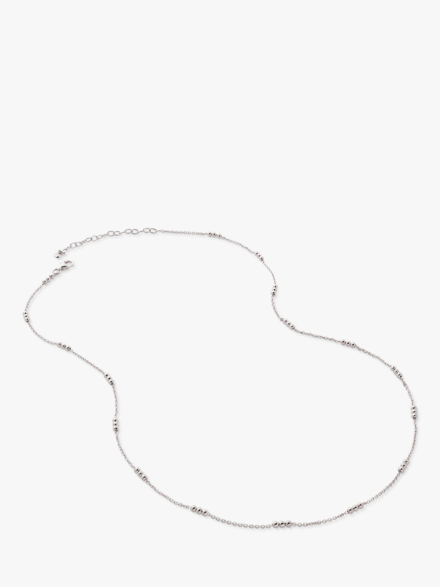 Monica Vinader Triple Beaded Chain Necklace, Silver at John Lewis ...