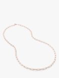 Monica Vinader Alta Textured Long Chain Necklace, Rose Gold